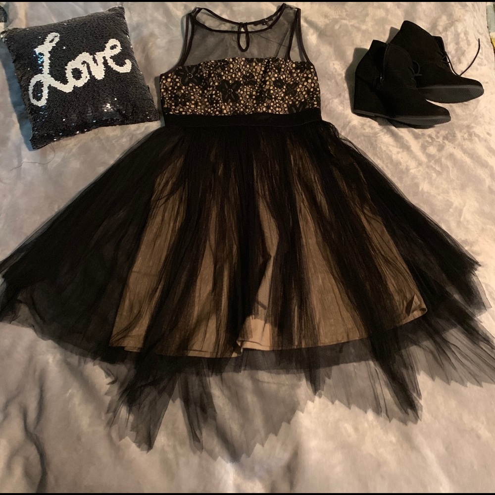 Black and beige cocktail dress